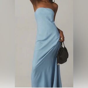 Anthropology Fleur Linen Maxi Slip Dress